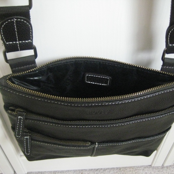 Roots Brown Leather Crossbody Messenger Bag - Picture 4 of 9